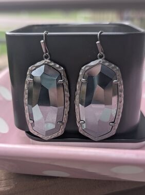 Kendra Scott Gunmetal & Hematite Faceted Ella Earrings